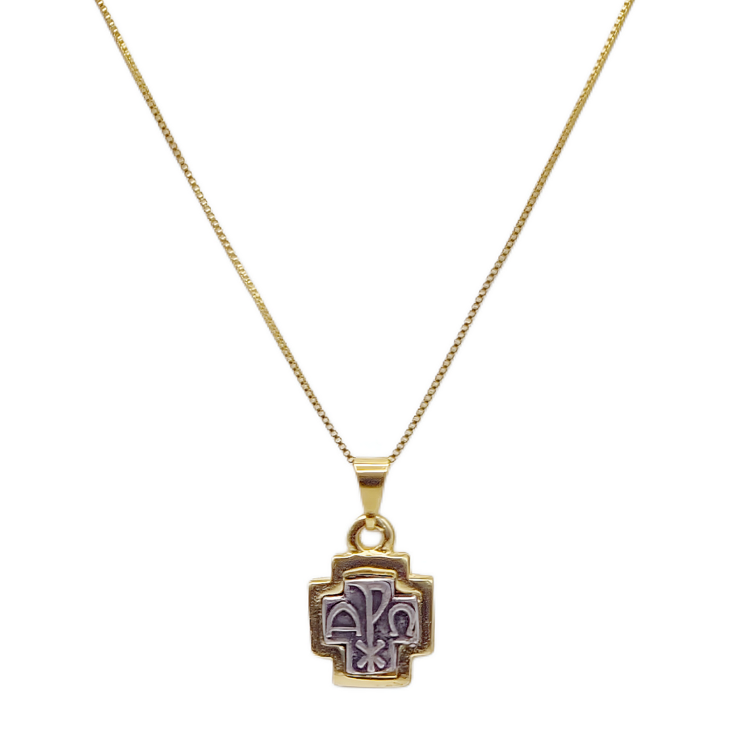 CADENA CRUZ GOLD SILVER