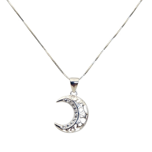 COLLAR STAR MOON SILVER PLATA