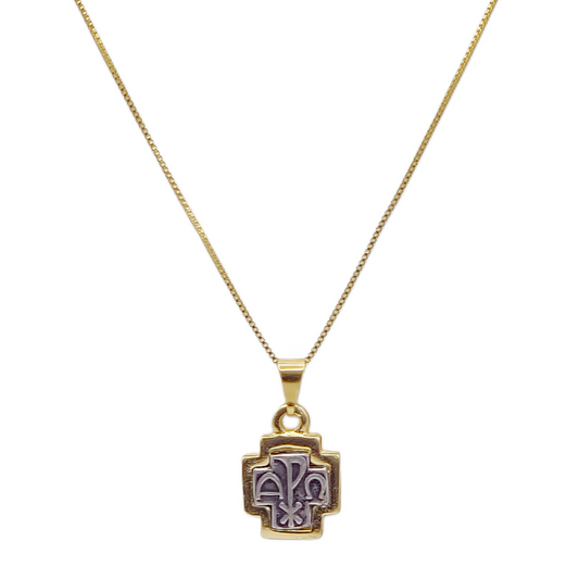 CADENA CRUZ GOLD SILVER